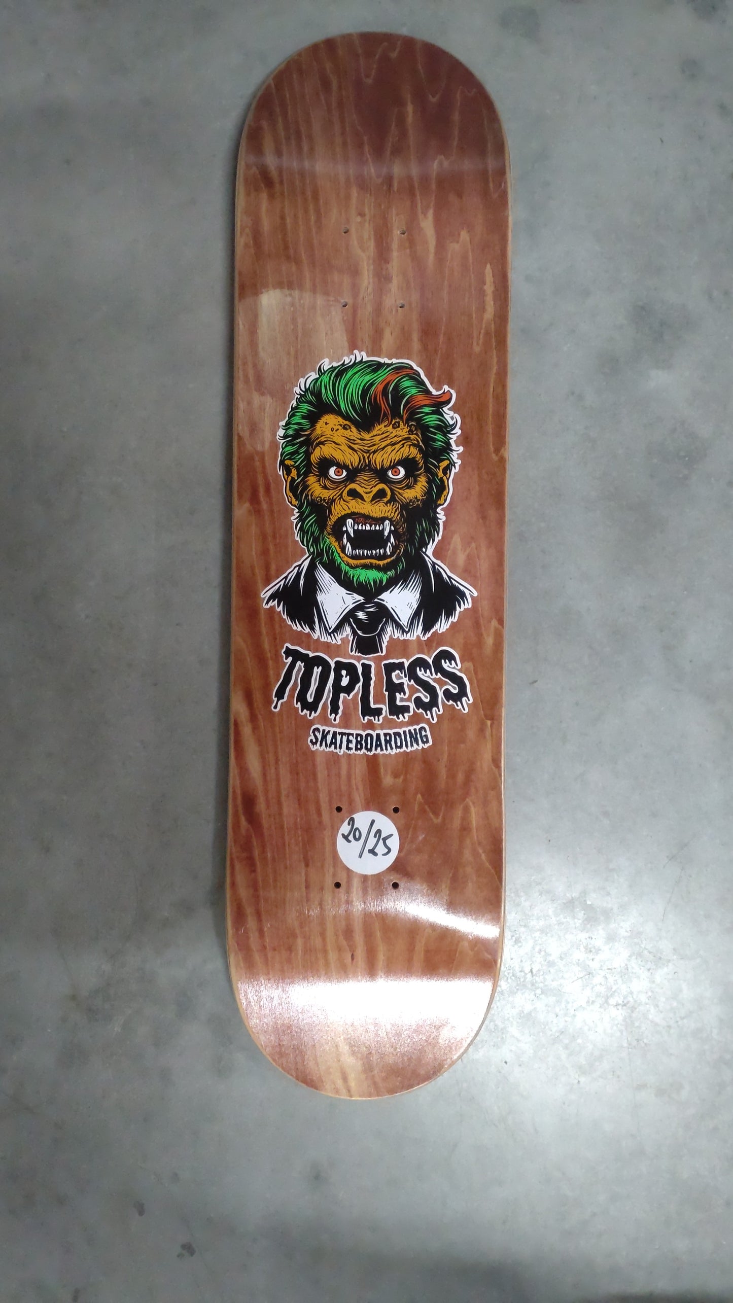 TOPLESS Skateboarding - Angry Ape Street Deck